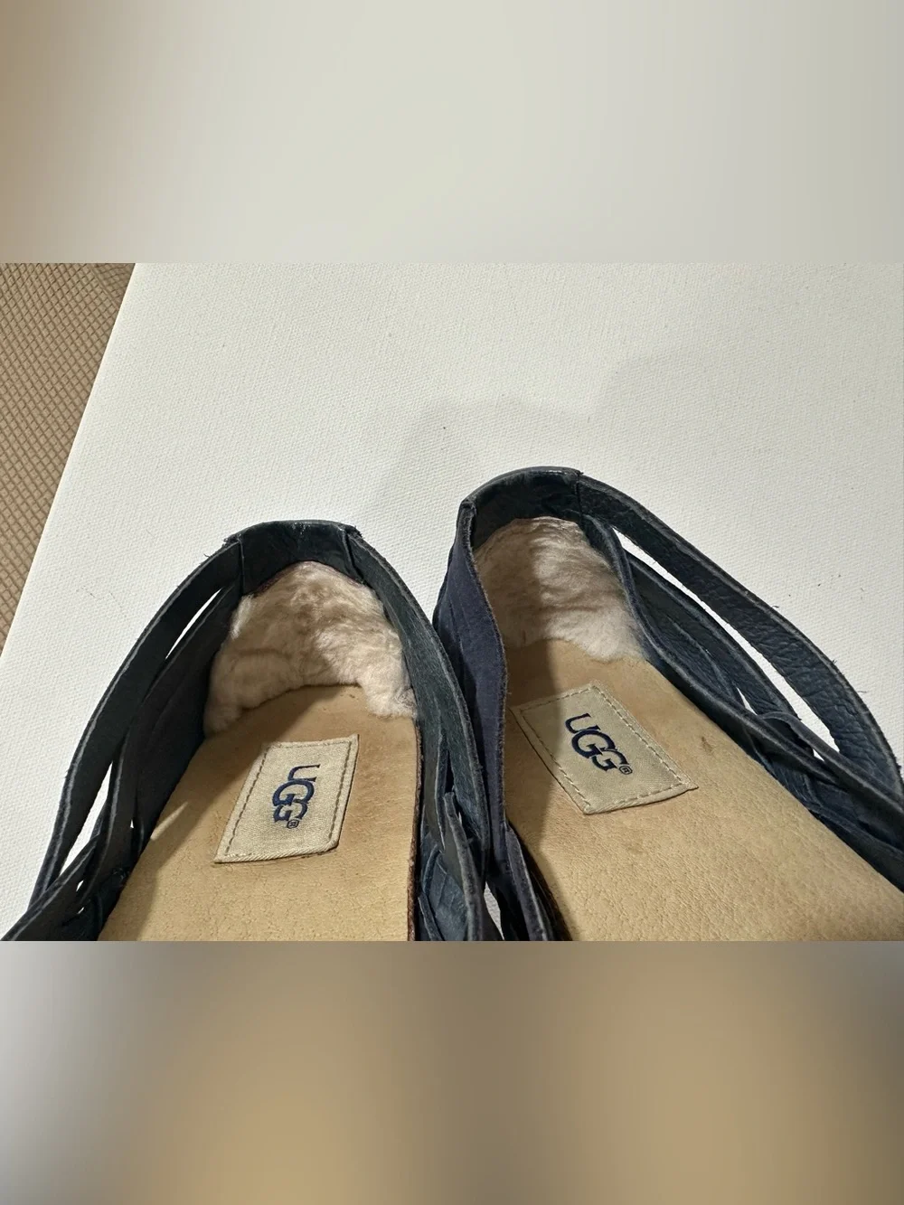 UGG Tippie Navy Blue Nubuck Espadrille Flats Women's Size 10